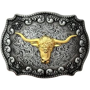 Cowboy Western Belt Buckles Longhorn Bull Buckles
