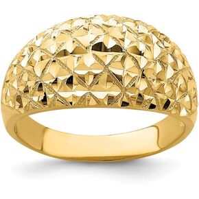Jewels By Lux 14K Yellow Gold MARQUISE Diamond Cut PATTERN DOME RING