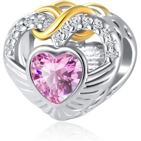 سحر جوهرة عيد ميلاد OutstandLong في يناير وديسمبر على شكل قلب الحب مطلي بالذهب سحر لا نهاية له للأساور in Kuwait