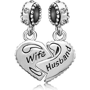 Valentine's Day Jewelry Wife Husband Love Heart Birthday Birthstone Month Womens Bead Charms for Bracelets Christmas Mother