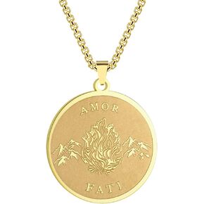 Amor Fati Pendant Stoic Necklace Philosophy Pendant Memento Mori Necklace Stoic Gift for Men