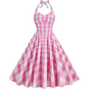Adult Doll Movie Women Costume Halloween Carnival Cosplay Party Retro Pink Dress