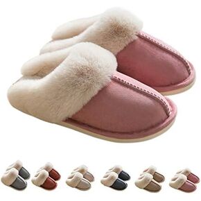 Womens Slipper Memory Foam Fluffy Soft Slippers Warm Slip On House Slippers Plush Indoor Outdoor Shoes Winter