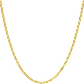 LIFETIME JEWELRY 1.7mm Curb Link Chain Necklace for Women & Men 24k Gold Plated