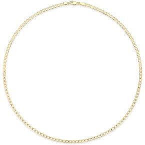 Gemsme 18K Yellow Gold Plated 3mm Cuban Link Chain Pendant Necklace for Women Men Diamond-Cut Cuban Chain Necklace Jewelry with Lobster Clasp 16-22 Inch