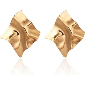 CWVHQ Irregular Geometric Texture Earrings Folds Simple Modern Dangle Earrings Creative Irregular Mirror Temperament Earrings for Women Gifts