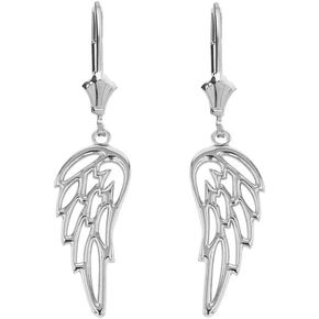 Fine 925 Sterling Silver Guardian Angel Filigree Wing Dangle Earrings