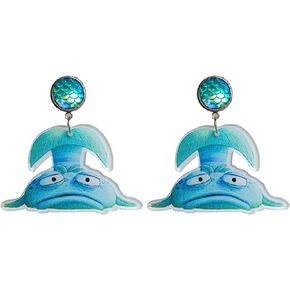 Rainbow Fish Earrings Handmade Acrylic Rainbow Fish Whale Mermaid Drop Dangle Earring Teacher Earrings for Teachers, Educators, Librarians Back to School Jewelry
