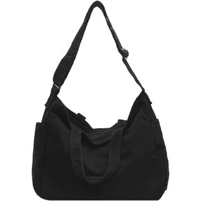 Unisex Shoulder Bag Canvas Bag Handbag Canvas Bag Ladies Shopper Bag Fashion Fabric Bag for Everyday/Office/School/Travel