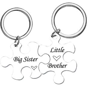 هدايا عيد ميلاد الاخت للبنات هدايا عيد الميلاد للاخ والاولاد هدايا غير بيولوجية للاخت الكبرى والاخ الصغير سلاسل مفاتيح متطابقة لشخصين، فضي، S, فضي in Kuwait