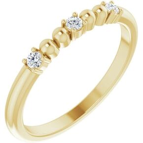 Jewels By Lux 14K Yellow 1/10 CTW Diamond Bead Ring