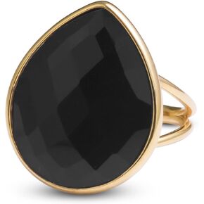 LDADAN Crystal Ring for Women, Natural Rose Quartz Green Fluorite Ring for Her, Teardrop Shape Gemstone Ring Boho Ring for Gift, Handmade rose quartz Jewelry Gold Adjustable Ring.