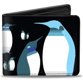 Buckle-Down Men's Wallet, Bifold, Emperor Penguins Gray Blues, Vegan Leather, Multi, 4.0" x 3.5"