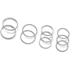 10PCS Gold/Silver Stacking Rings Sets for Women, Dainty Stackable Minimalist Thumb Thin Knuckle Rings Plain Statement Eternity Wedding Bands Ring