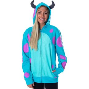 Disney Adult Unisex Monsters Inc. Sulley Character Costume Sweatshirt Zip Hoodie