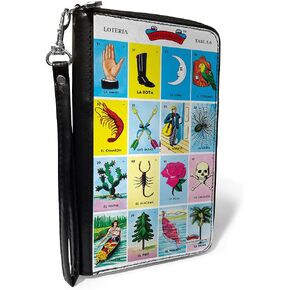 Buckle-Down Women's PU Zip Around Wallet Rectangle-Loteria, 7.5"x4.5"