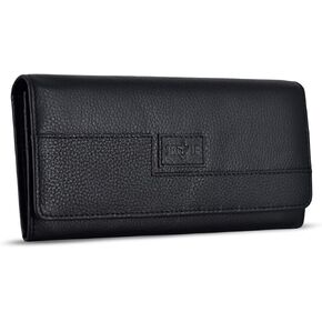SKYLE Ladies Purse Handbag (Black), Pure Leather Small Wallet for Women, RFID Wallet Women, Clutch Purse for Girls, Cosmetic Bags, Slim Phone Wallet,