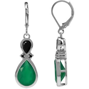 Silvershake Natural or Created Birthstone Gemstones 925 Sterling Silver Drop Dangle Hook Earrings Jewelry for Women Business Attire