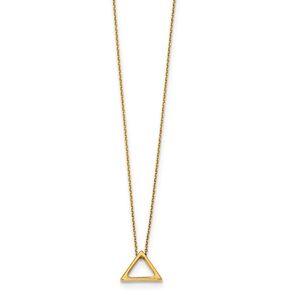 Sonia Jewels 14k Yellow Gold Triangle 2 in Extension Necklace Chain - with Secure Lobster Lock Clasp 16" (Width = 12mm)