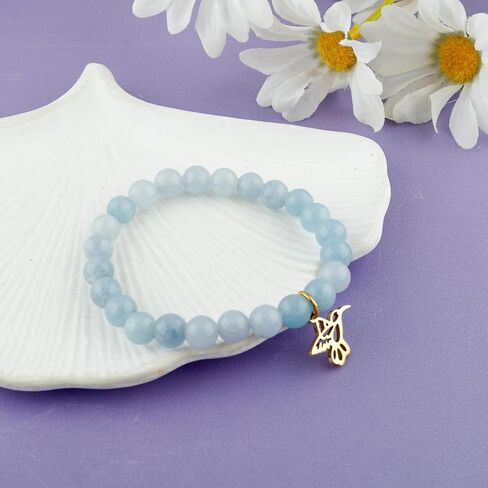 Hummingbird Pendant Inspirational Birthday Gifts for Women Best Friends Unique Gifts Natural Stone Beaded Bracelets for Teen Girls Hummingbird Spirit Jewelry for Hummingbird Lover in Saudi Arabia