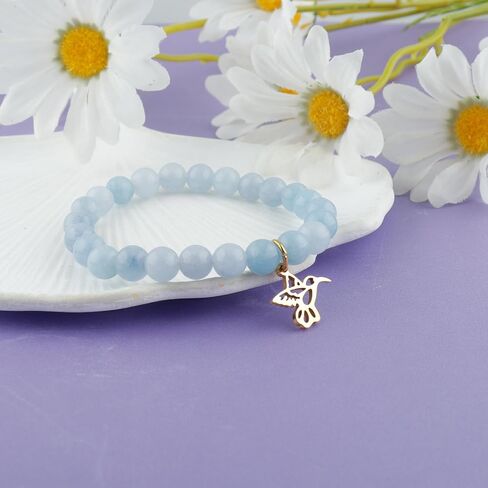 Hummingbird Pendant Inspirational Birthday Gifts for Women Best Friends Unique Gifts Natural Stone Beaded Bracelets for Teen Girls Hummingbird Spirit Jewelry for Hummingbird Lover in Saudi Arabia