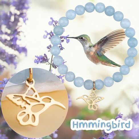 Hummingbird Pendant Inspirational Birthday Gifts for Women Best Friends Unique Gifts Natural Stone Beaded Bracelets for Teen Girls Hummingbird Spirit Jewelry for Hummingbird Lover in Saudi Arabia