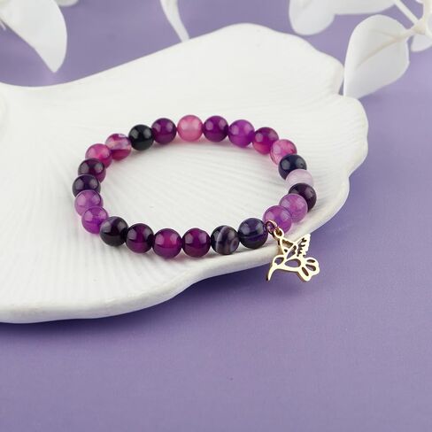 Hummingbird Pendant Inspirational Birthday Gifts for Women Best Friends Unique Gifts Natural Stone Beaded Bracelets for Teen Girls Hummingbird Spirit Jewelry for Hummingbird Lover in Saudi Arabia
