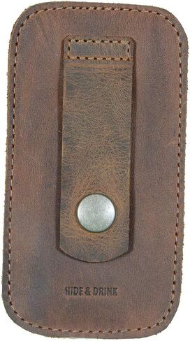 Hide & Drink, Leather Slim Coin Pouch, Cash Organizer Holder, Pocket Accessories, Handmade Includes 101 Year Warranty :: Bourbon Brown in Saudi Arabia