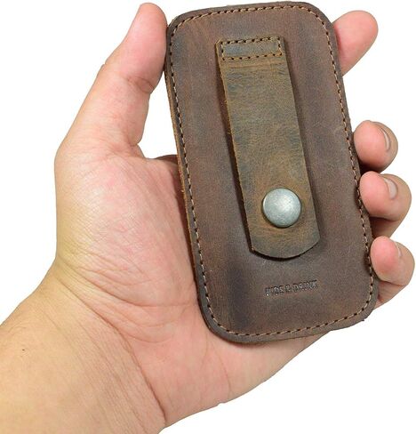 Hide & Drink, Leather Slim Coin Pouch, Cash Organizer Holder, Pocket Accessories, Handmade Includes 101 Year Warranty :: Bourbon Brown in Saudi Arabia