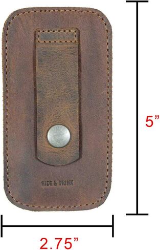 Hide & Drink, Leather Slim Coin Pouch, Cash Organizer Holder, Pocket Accessories, Handmade Includes 101 Year Warranty :: Bourbon Brown in Saudi Arabia