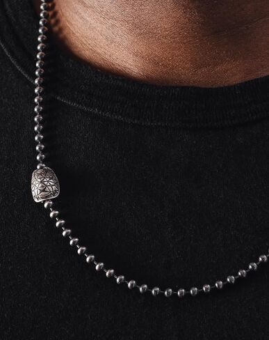 COPPERTIST.WU Indian Star Tortoise Clasp Necklace 4mm Ball Bead Chain 925 Sterling Silver Necklace 65cm/25.6'' Fashion Jewelry Link Gift for Men Women in Kuwait