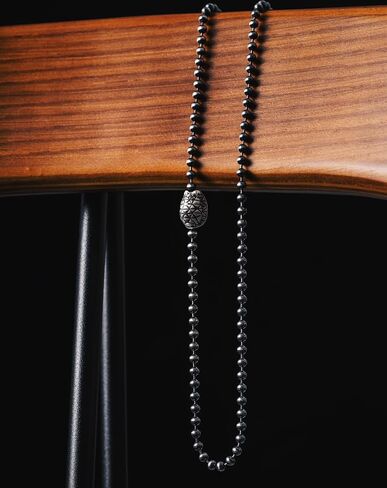 COPPERTIST.WU Indian Star Tortoise Clasp Necklace 4mm Ball Bead Chain 925 Sterling Silver Necklace 65cm/25.6'' Fashion Jewelry Link Gift for Men Women in Kuwait