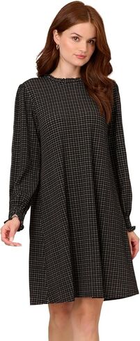 Adrianna Papell Women's Printed Ruffle Neck Knit Dress in Saudi Arabia