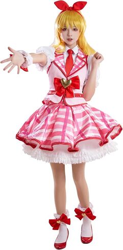 haikyuu Women Anime Kawaii Shirt and Skirt Set Cosplay Costume with Vest and Necktie for Halloween Party Comic Con in Saudi Arabia