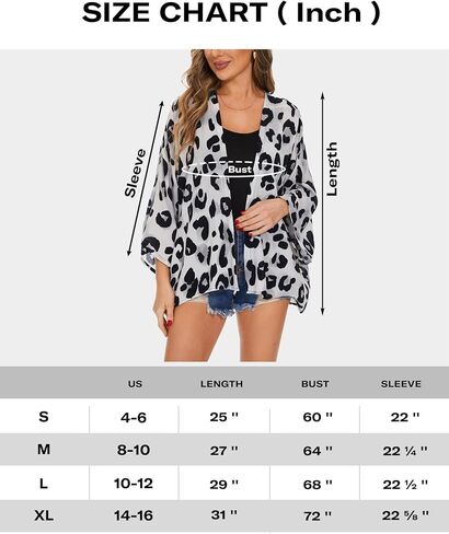 سترة كيمونو نسائية بأكمام منتفخة ومطبوعة بالأزهار وتغطية قصيرة فضفاضة وبلوزة علوية غير رسمية in Kuwait