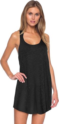 BCA by Rebecca Virtue Oasis - Women's Beach Dress with Plunge Neckline and Waist Tie, Beach Cover Ups for Women's Swimwear in Kuwait