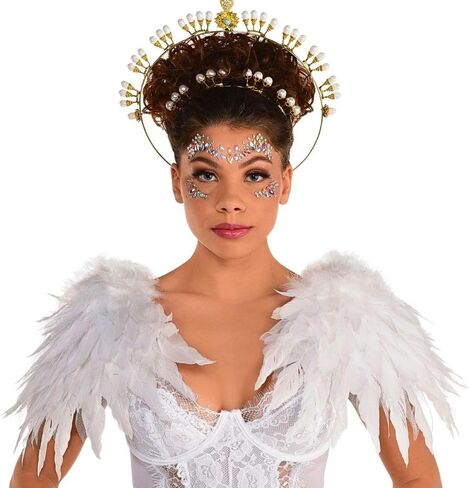 White Heavenly Angel Shoulder Wings (One Size) - 1 Pc. - Stunning Design, Perfect for Halloween, Cosplay, Photoshoots & Special Events in Saudi Arabia