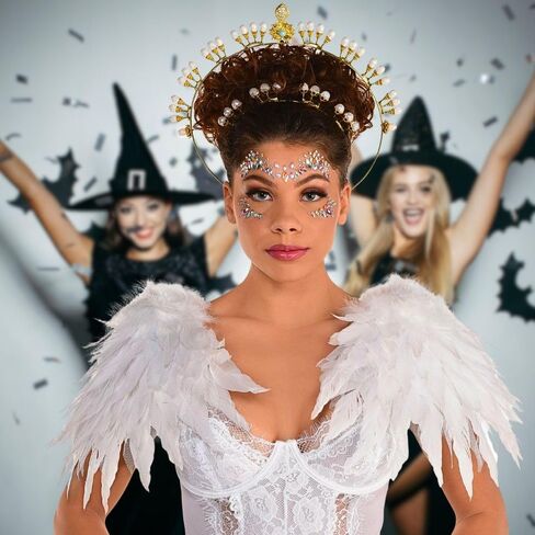 White Heavenly Angel Shoulder Wings (One Size) - 1 Pc. - Stunning Design, Perfect for Halloween, Cosplay, Photoshoots & Special Events in Saudi Arabia