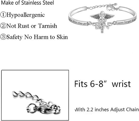 BNQL Bachelor of Science in Nursing Gifts BSN Bracelet BSN Graduations Gifts for Nurses Jewelry Inspirational Gifts in Saudi Arabia