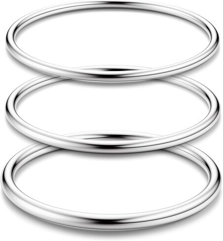 سوار مطلي بالذهب عيار 14 قيراط من Florideco مصنوع من الفولاذ المقاوم للصدأ لامع وقابل للتكديس، سوار دائري رفيع للنساء، سوار بيضاوي صلب مصقول in Kuwait