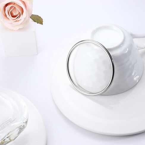 سوار مطلي بالذهب عيار 14 قيراط من Florideco مصنوع من الفولاذ المقاوم للصدأ لامع وقابل للتكديس، سوار دائري رفيع للنساء، سوار بيضاوي صلب مصقول in Kuwait