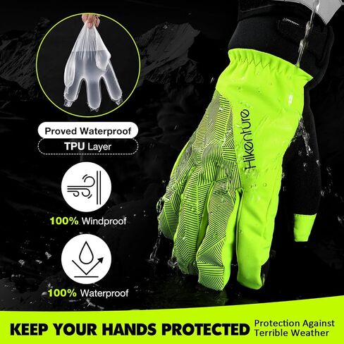 Hikenture Winter Cycling Gloves, 3M Thinsulate Waterproof Bike Gloves for Men&Women, Thermal Touchscreen Warm Biking Gloves in Saudi Arabia