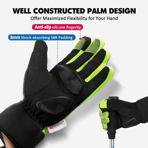 Hikenture Winter Cycling Gloves, 3M Thinsulate Waterproof Bike Gloves for Men&Women, Thermal Touchscreen Warm Biking Gloves in Saudi Arabia