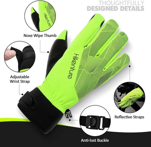 Hikenture Winter Cycling Gloves, 3M Thinsulate Waterproof Bike Gloves for Men&Women, Thermal Touchscreen Warm Biking Gloves in Saudi Arabia