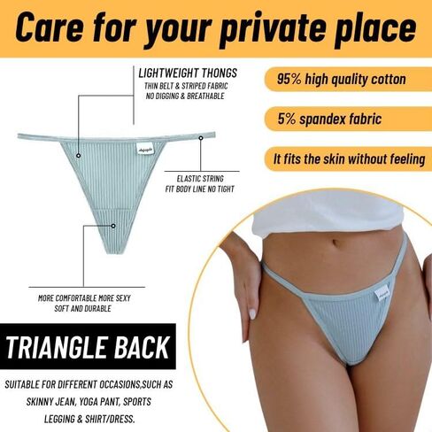 SEXY 6 PACKS SET BREATHABLE UNDERWEAR G-STRINGS COTTON THONGS FOR WOMEN COTTON PANTIES STRETCH HIGH WAIST S-XL in Saudi Arabia