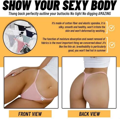 SEXY 6 PACKS SET BREATHABLE UNDERWEAR G-STRINGS COTTON THONGS FOR WOMEN COTTON PANTIES STRETCH HIGH WAIST S-XL in Saudi Arabia