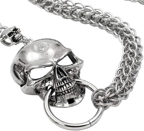 سلسلة مفاتيح Monster Big Skull Wallet شديدة التحمل من Extreme Beast Cuff Biker Trucker in Saudi Arabia