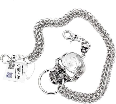 سلسلة مفاتيح Monster Big Skull Wallet شديدة التحمل من Extreme Beast Cuff Biker Trucker in Saudi Arabia