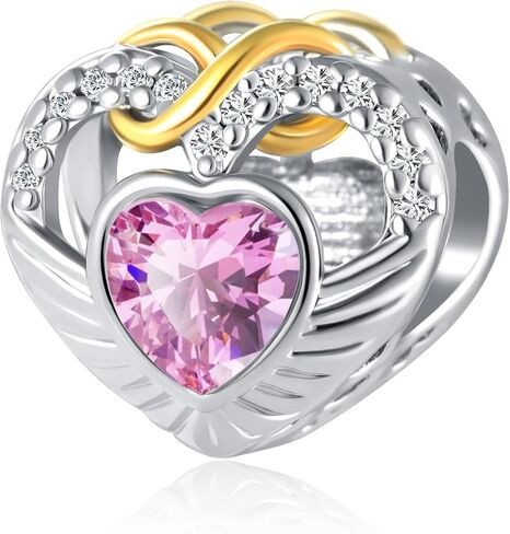 سحر جوهرة عيد ميلاد OutstandLong في يناير وديسمبر على شكل قلب الحب مطلي بالذهب سحر لا نهاية له للأساور in Kuwait