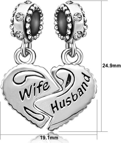 Valentine's Day Jewelry Wife Husband Love Heart Birthday Birthstone Month Womens Bead Charms for Bracelets Christmas Mother in Saudi Arabia
